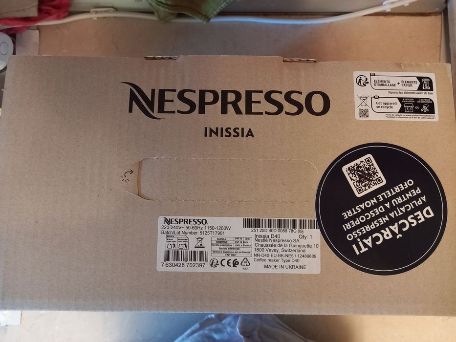 Aparat de cafea Nespresso Inissia negru