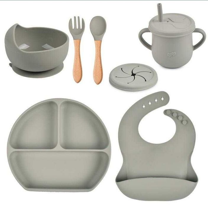 силиконовый детский набор посуды