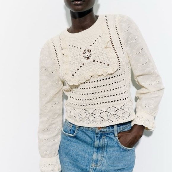 ZARA плетиво с бродерия р-р С