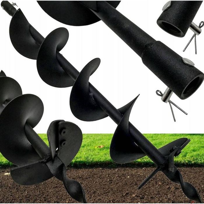 Burghiu pamant calitate premium 15 cm x 80 cm, pentru motoburghiu,