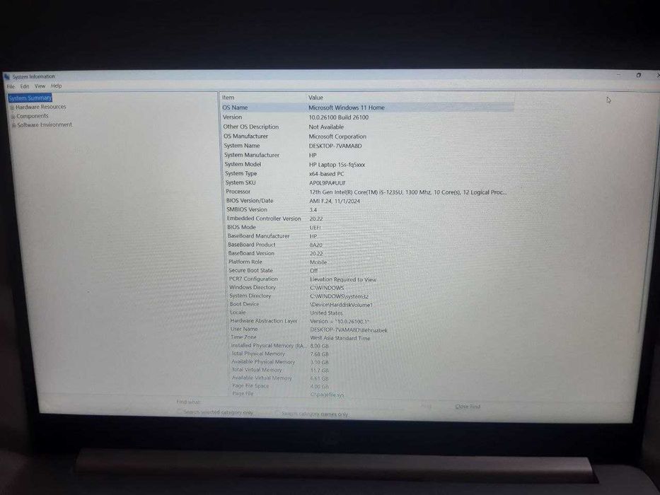 hp laptop a15 noutbuki  chiroyli dizayin va chidamli korpusga ega.