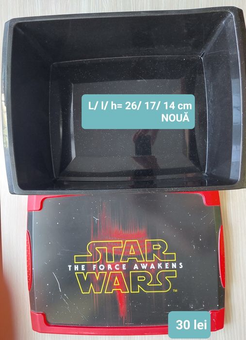 Cutii depozitare/gustare  Star Wars plastic și metalică