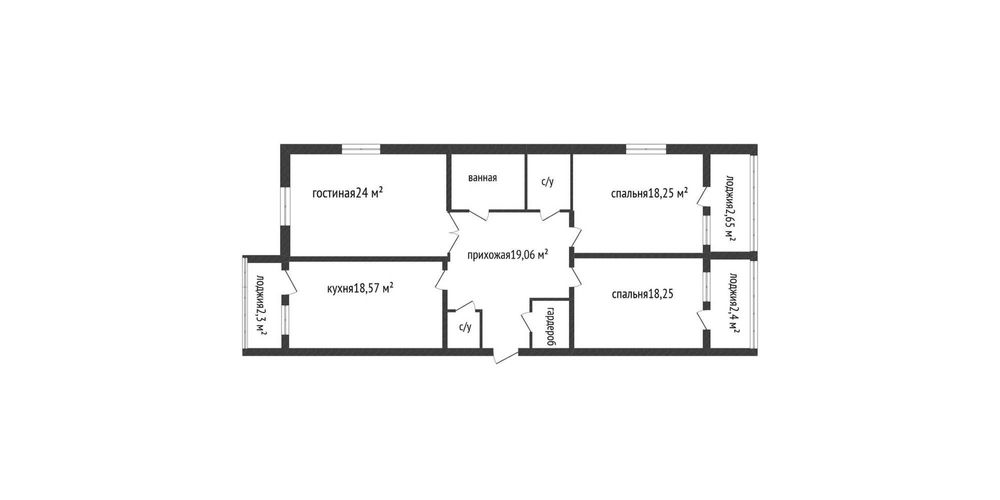 3-комнатной квартира ЖК  Тумар Резиденс