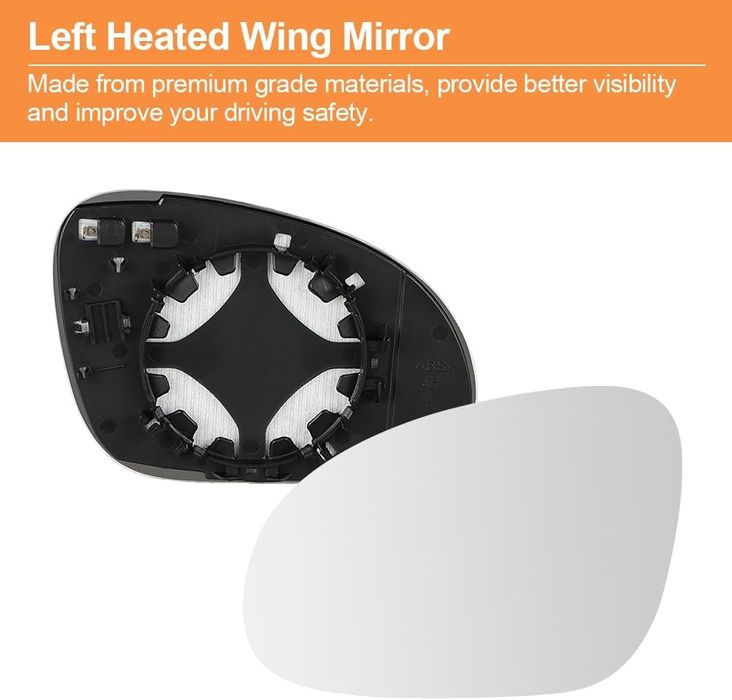 SENZEAL Oglindă retrovizoare stânga, partea șoferului, încălzită, cu placă de susținere