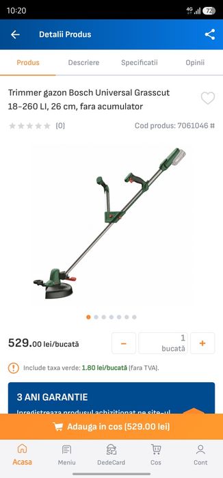 Trimmer gazon Bosch Universal Grasscut 18-260 LI, 26 cm