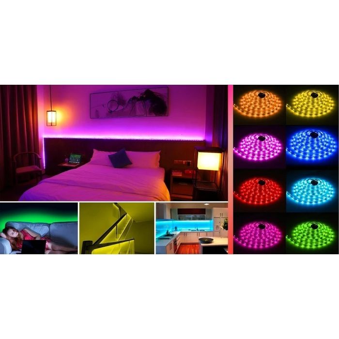 LED лента цветна RGB 5 метра с дистанционно управление