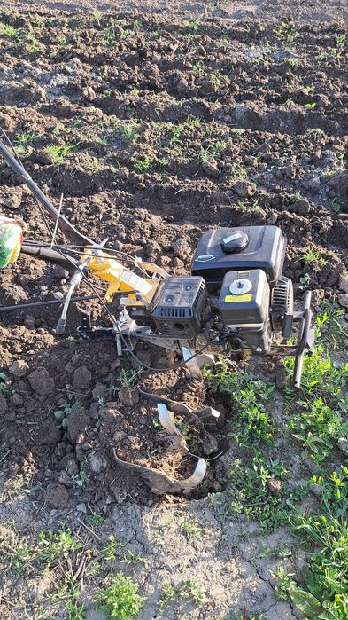 Вспашка огорода мотоблоком