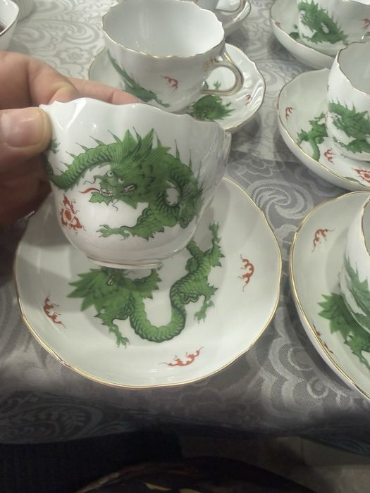 Сервиз майсен зелени дракони