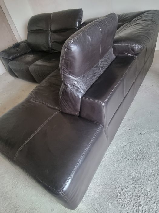 Canapea Coltar piele naturala cu recliner electric
