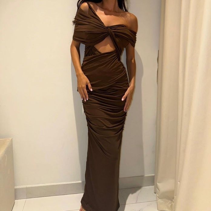 Дълга вечерна рокля/парти рокля с камъни