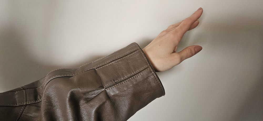 Дамско дълго  палто от естествена кожа