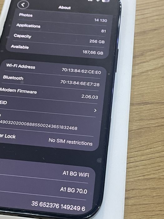 Бартер iPhone Air 256gb black гаранционен 100% 54 цикъла