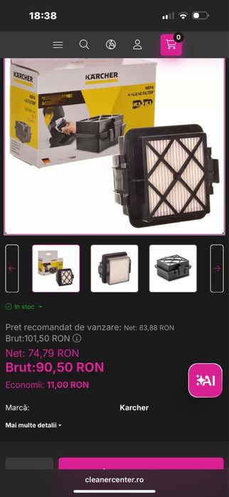 Filtru Karcher , nou , Hepa13Filter KARCHER