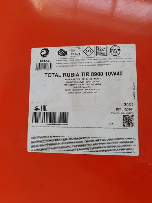 Моторное масло "Total Rubia"