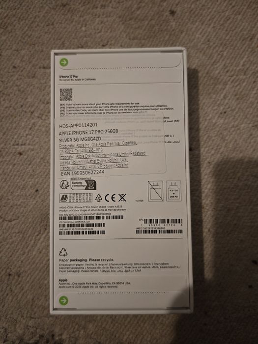 iPhone 17 Pro,Silver ,256 GB,sigilatt