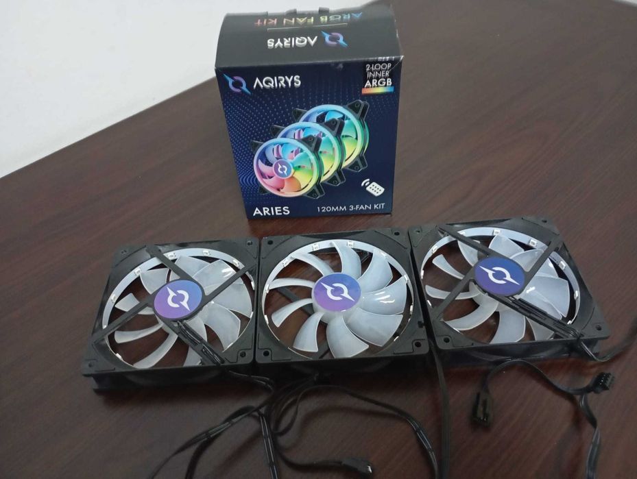 Lot 3 ventilatoare pc ARGB Aquiris 120 mm 4 pini