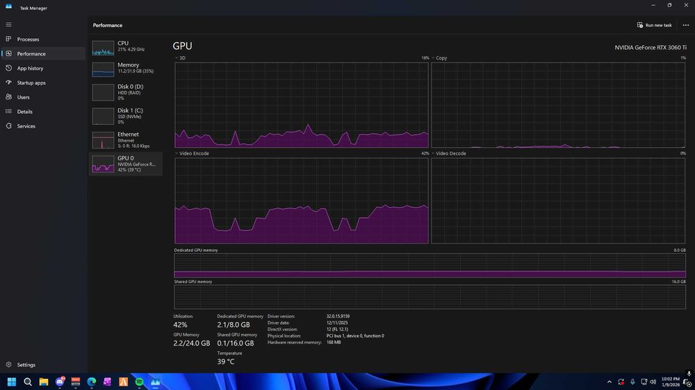 Desktop PC Gaming i7 8700 & 3060ti & 32GB RAM