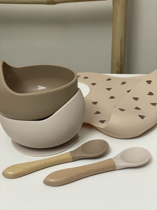 Силиконови прибори, подложка, чинийка за хранене