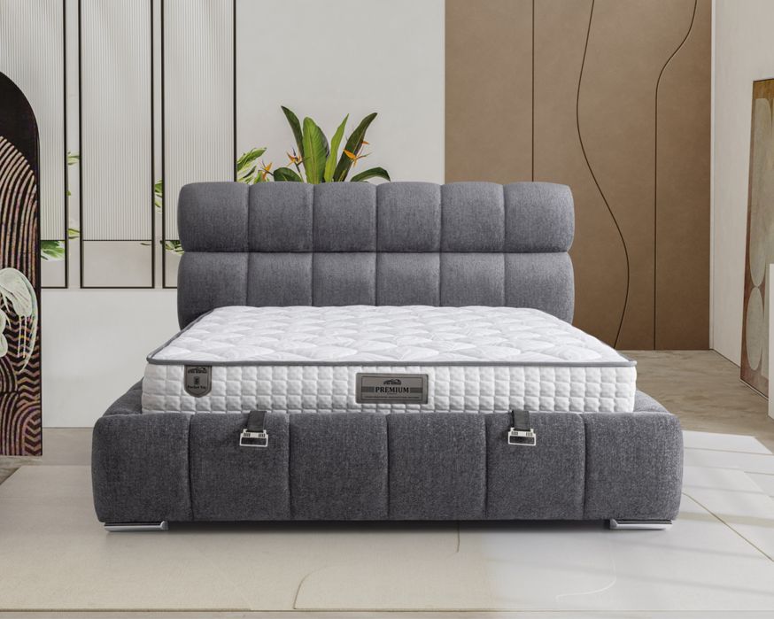 Тапицирано легло Premium Графитено сиво