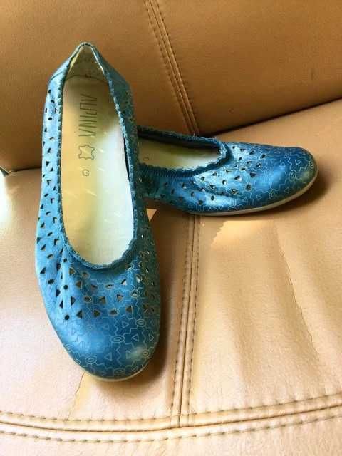 Espadrile din piele naturală ALPINA – mărimea 40