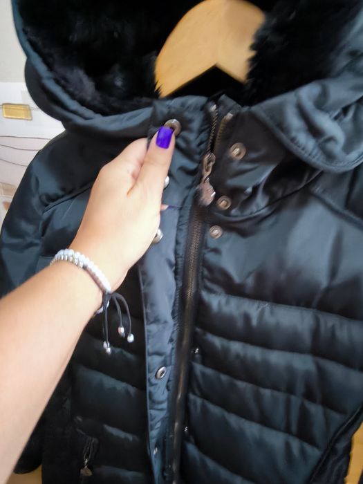 Geaca lunga iarna Pepe jeans Bailey, puf si pene, XS(34)