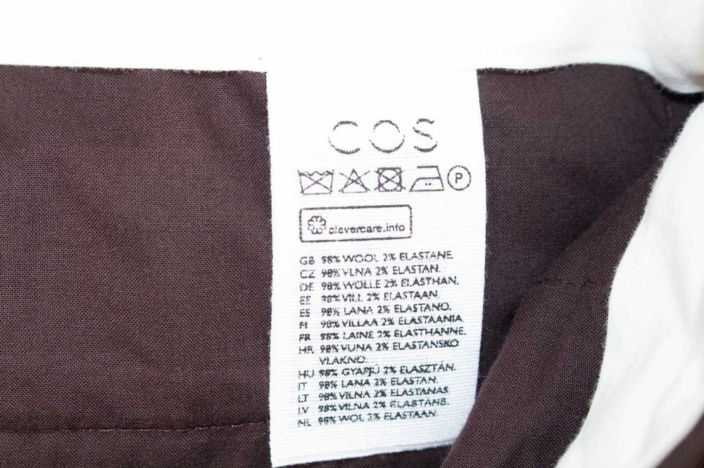 COS оригинален дамски панталон кафяв от вълна 36 S