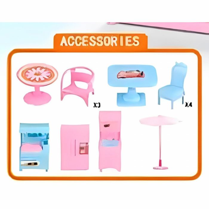 Къща за кукли с кукли и обзавеждане