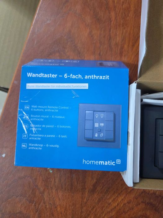 Întrerupător de perete Homematic IP Smart Home - 6 poziții, Antracit