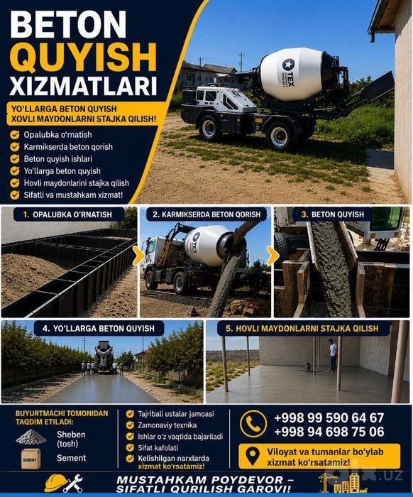 Beton quyish xizmati