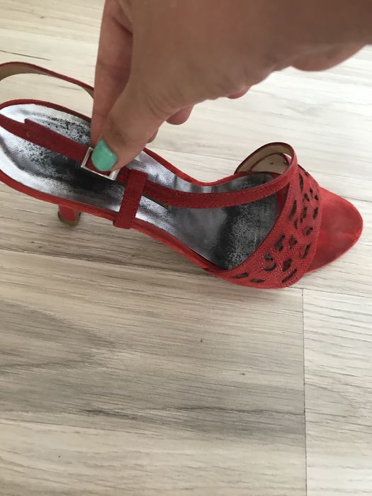 Sandale piele, 39, inaltime toc 8 cm