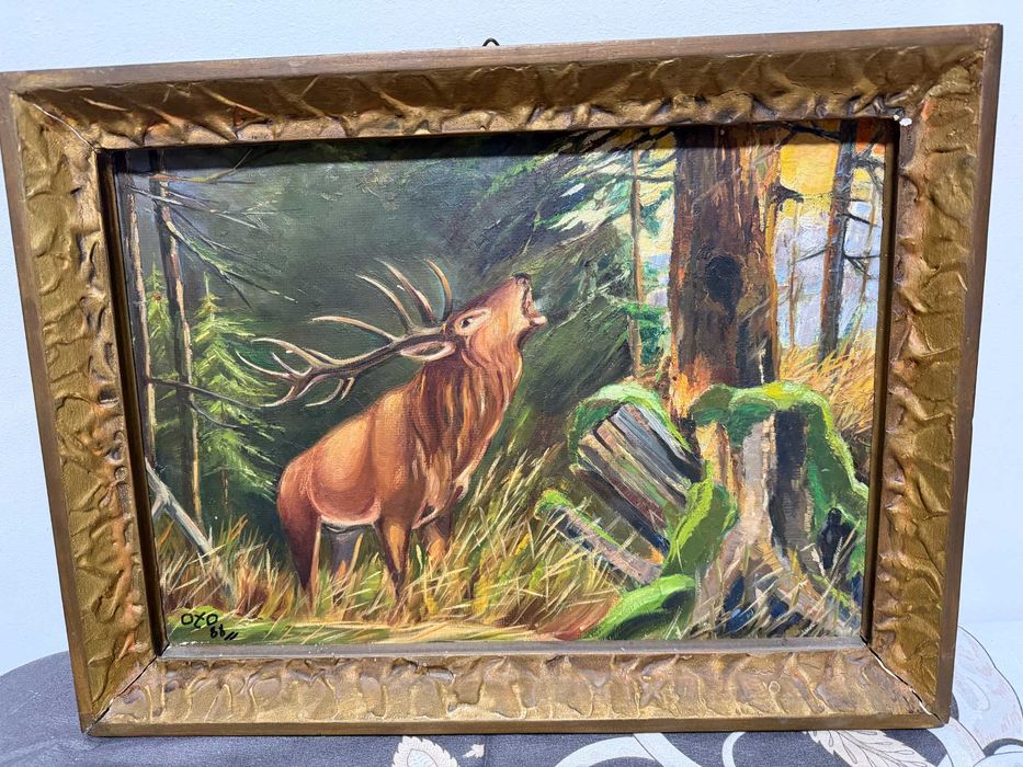 tablou pictat in ulei pe lemn dim 40x52 cm tablou pictat pe lemn  ulei