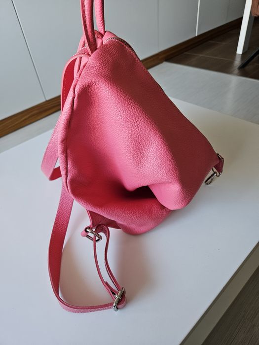 Италианска естествена кожена елегантна раница топ качество