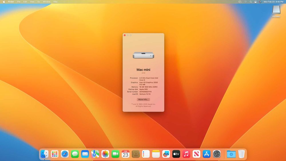 Mac Mini A1347 16GB RAM, 240GB SSD, i5 - отлично състояние