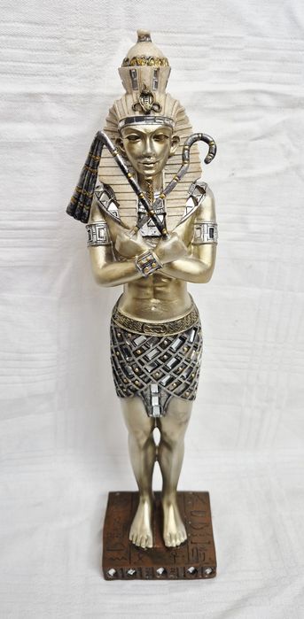Figurină egipteană Tutankhamun din rășină acrilică, Colecția Leonardo, 36cm înnălțime.