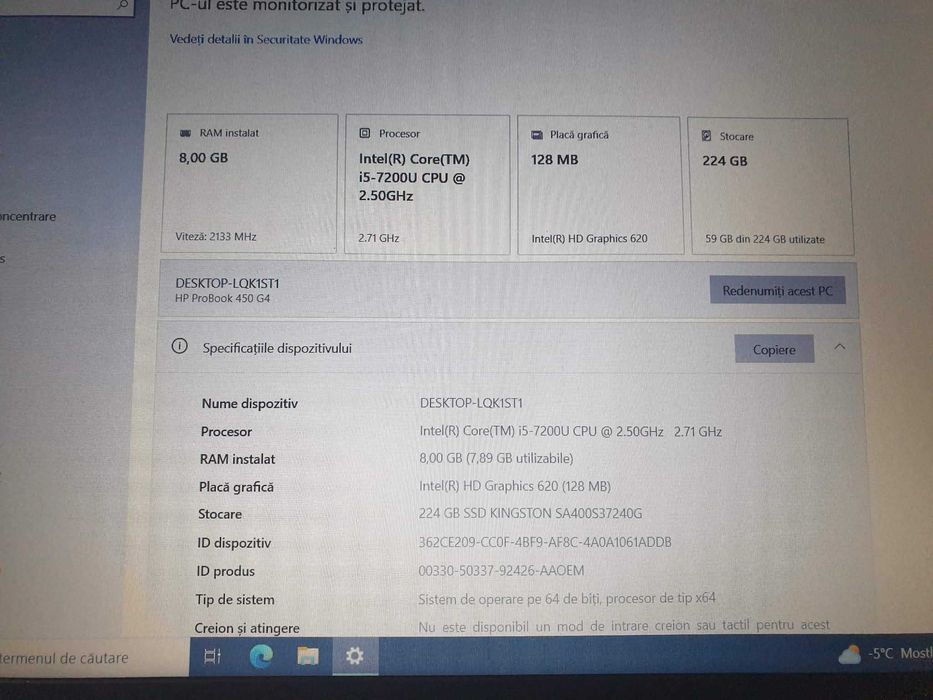 HP Probook 450 g4 i5 7th gen