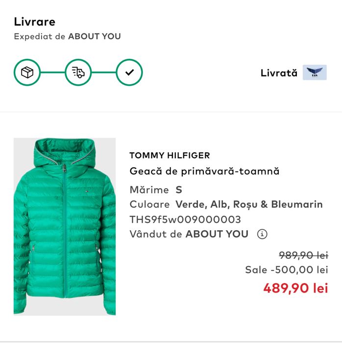 Geaca de primavara-toamna Tommy Hilfiger