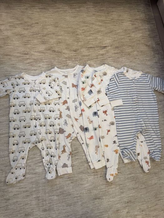 Сет от 5 бр. Ръмпари за бебе, на марката НМ 3 бр. 4-6м. И 2 бр. 2-4м.