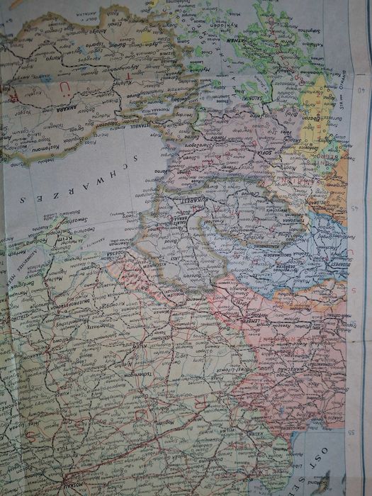 Harta plianta,Frontul de Est,cu Orientul Apropiat,30.03.1943/vezi fisa