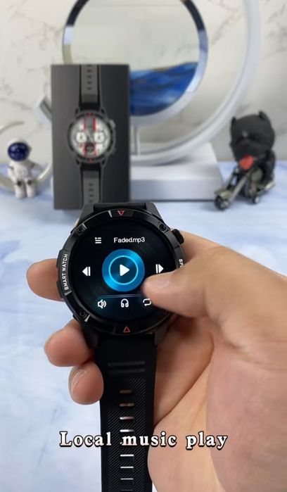 Луксозен Смарт часовник за мъже 1,6" AMOLED дисплей 4G ROM