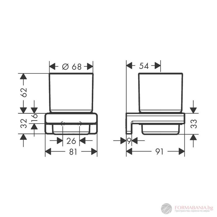 Hansgrohe AddStoris 41749670 Стъклена чаша за четки