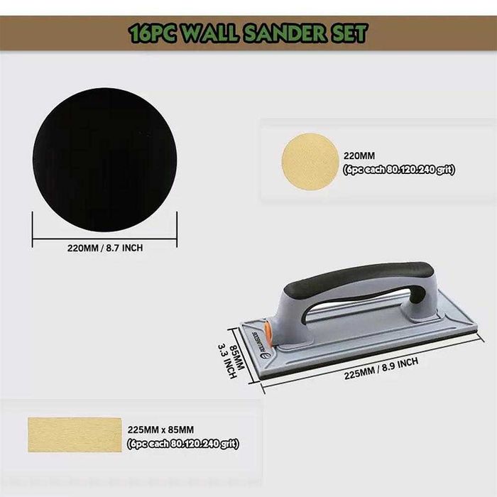 Ръчни шлайфове за стени и тавани, Rollingdog SURFEX, к-т 16 части