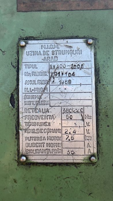 strung universal SN400 x 1000, uzina de strunguri arad