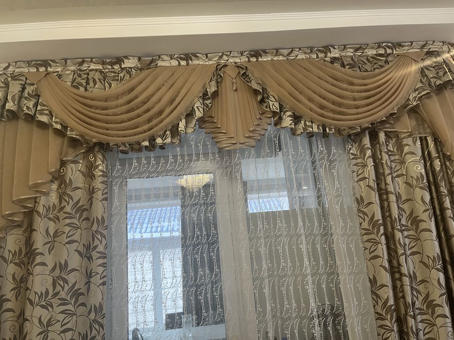 шторы с ламбрикеном 2 комплекта