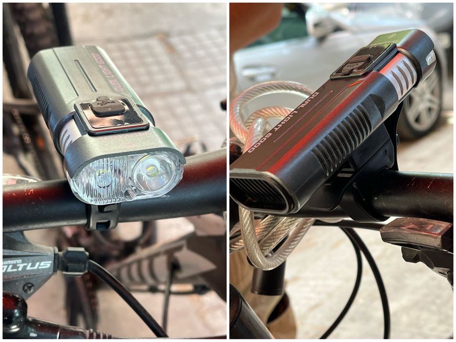 мощен Led Cree  Фенер двоен акумулаторен fener