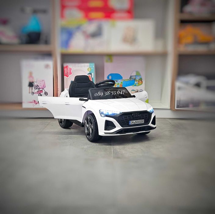 ПРОМОЦИЯ!НОВО!Акумулаторен джип Audi SQ8 WHITE с 12V батерия,МЕКИ ГУМИ