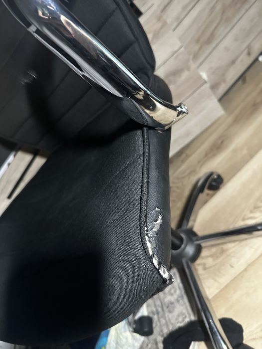 Vand scaun de birou ergonomic kring walter, cu tetiera, stofa+piele ecologica, negru