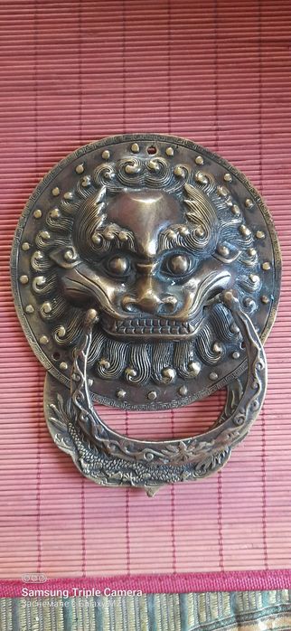 Тибетски дракон от мед и бронз оригинал за външна  врата