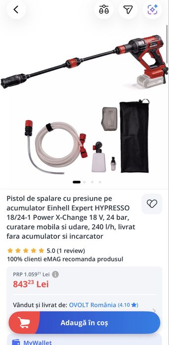 Aparat de spalat cu presiune portabil Einhell Hypresso Nou