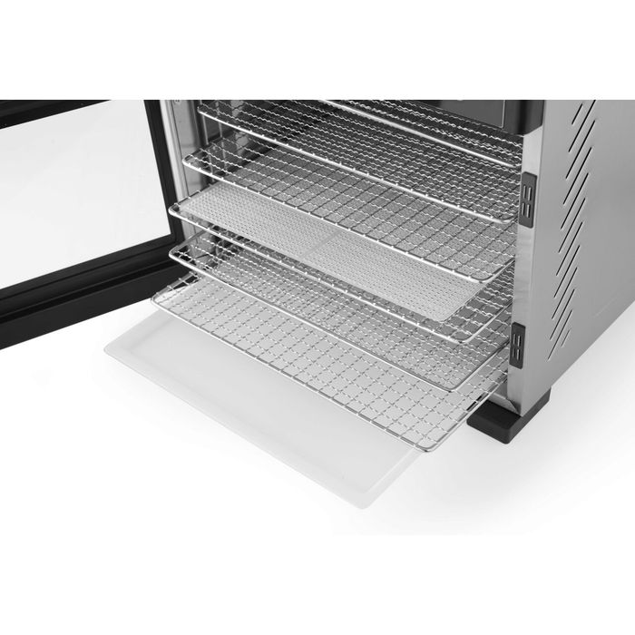 Deshidrator alimente Hendi Profi Line, 550 W, 6 tavi inox, temperatura reglabila 35-75°C, Gri, timer, panou de control digital