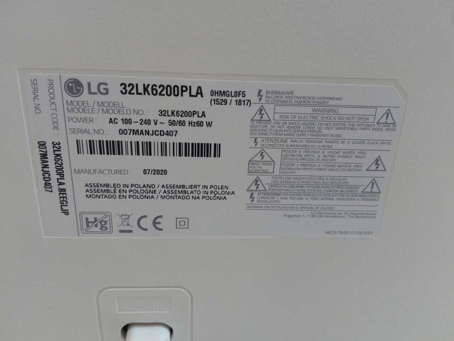 Продавам телевизора си lg 32lk6200pla, като нов.